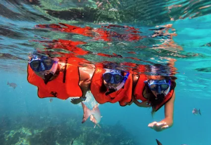 friends snorkeling
